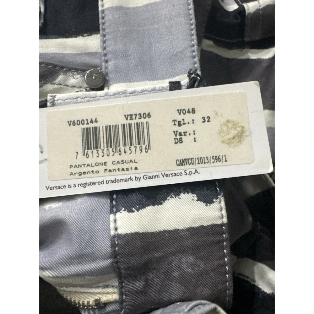 Versace Collection‎ Men's Slim Fit Striped Pants Black Gray 32W New